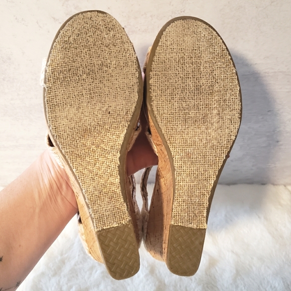Toms Sienna Wedge Sandals in Woven Cream, Size 7 - Picture 12 of 13